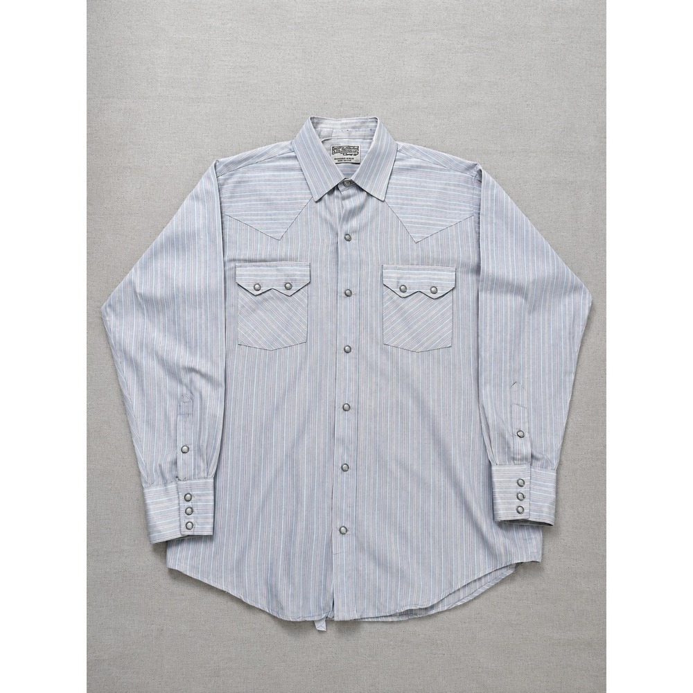 Vintage Dee Cee The Rancher Western Shirt Men's 16-34 Gray Pearl Snap USA